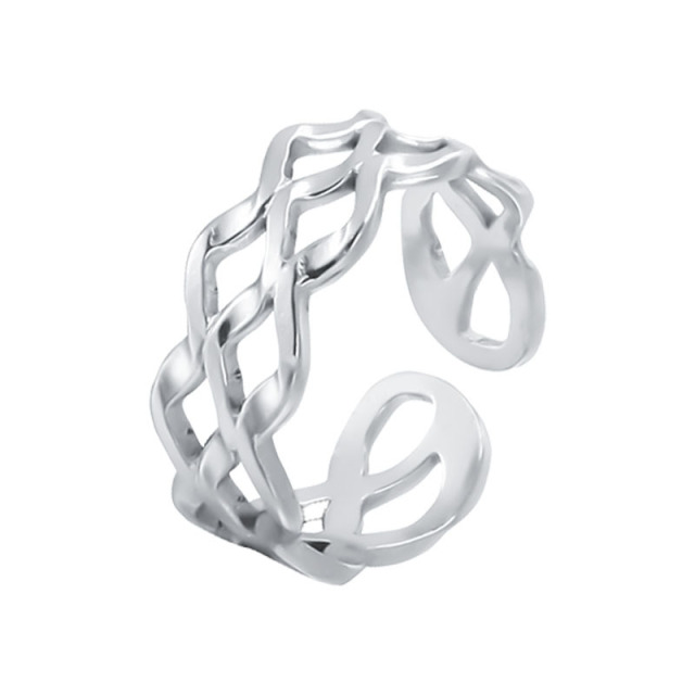 WInding Hollow Stainless Steel Open Adjustable ring / Bague réglable en acier inoxydable