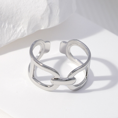 High-Quality New Knotted Stainless Steel Adjustable opening ring / Bague réglable en acier inoxydable