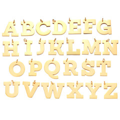 Gold plating big uppercase alphabet initial charm in stainless steel T585G-A