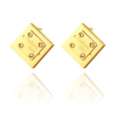 Delicate Square Rivet STAINLESS STEEL STUD EARRINGS / Boucle d'oreilles en acier inoxydable