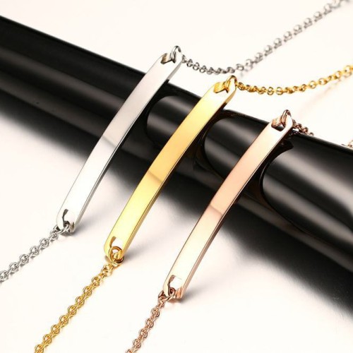 Yellow gold plating bar minimalist bracelet in stainless steel B-411G