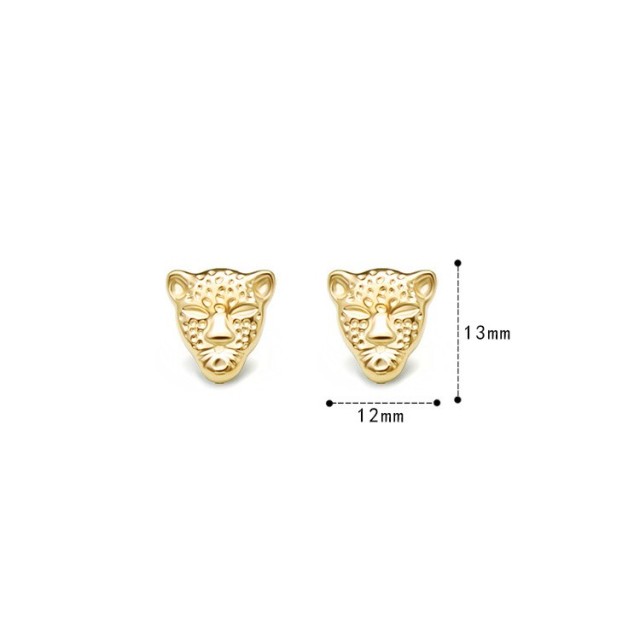 18k gold plating leopard stud earrings in stainless steel