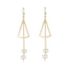 Sector Tassels STAINLESS STEEL DANGLE EARRINGS inlayed with Rhinestone / Boucle d'oreilles en acier inoxydable