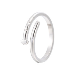 Simple Nail Stainless Steel Adjustable Opening ring / Bague réglable en acier inoxydable