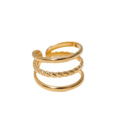 Stainless Steel Adjustable Three Layer Twisted Open ring / Bague réglable en acier inoxydable