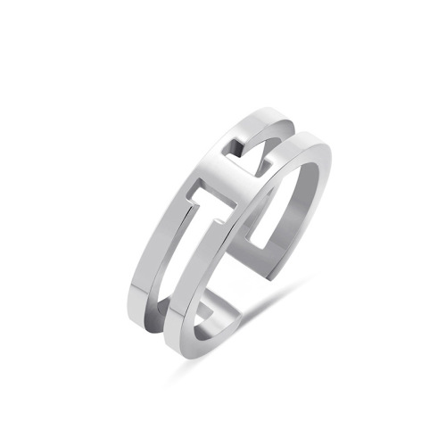 Simple 14K Gold Hollow T STAINLESS STEEL OPEN RINGS / Bague en acier inoxydable