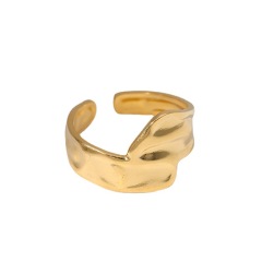 Abstract Style Hammer Grain Stainless Steel Opening Adjustable ring / Bague réglable en acier inoxydable