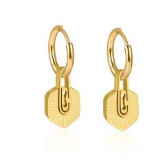 French Radial Shape STAINLESS STEEL EARRINGS / Boucle d'oreilles en acier inoxydable