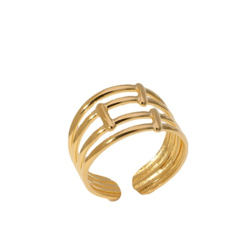 Simple Hollow Out Stainless Steel Opening Cuff Ring / Bague ouverte en acier inoxydable
